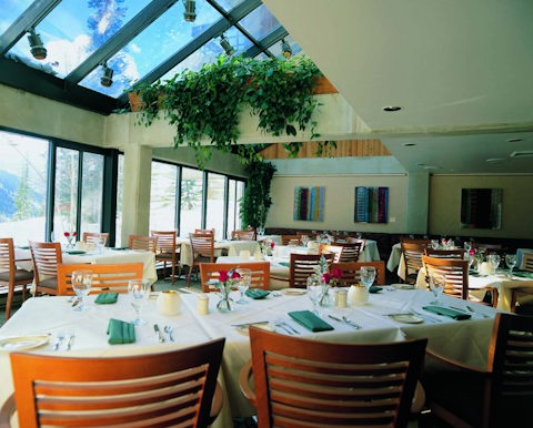 The Lodge Bistro restaurant with private rooms for dining at Snowbird, Utah